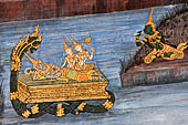 Detail from a mural painting with a 'Ramakien' motif - Thai version of the Indian Ramayana - from the temple complex of the Emerald Buddha, Bangkok (late 18th century) 